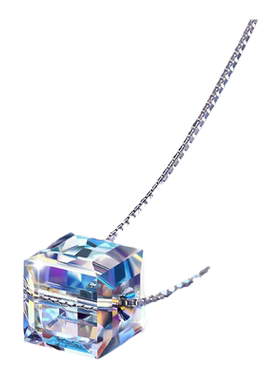极光方糖 奥地利仿水晶几何方块锁骨项链女礼物