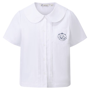 东京岁时记jk制服白色可爱娃娃领衬衫女夏季校供感小个子短袖上衣
