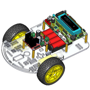 51智能小车51单片机 亚克力底盘循迹避遥控超声波蓝牙STC89C52RC