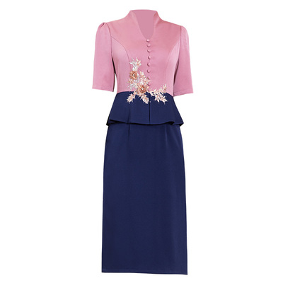 多丽琦优雅风礼服短袖中长裙短袖