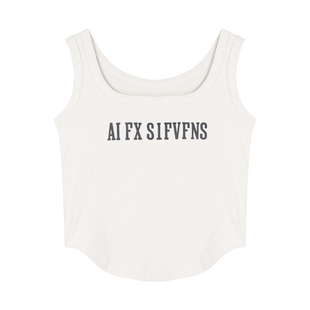 大码胖妹妹字母吊带背心女夏季新款甜辣风外穿修身显瘦bm工字上衣