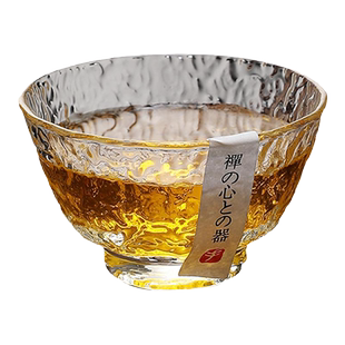 锤纹玻璃小茶杯品茗杯日式高档加厚耐热功夫小杯子个人单杯主人杯