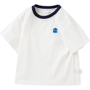 巴拉巴拉儿童短袖t恤男童女童打底衫夏装小童装宝宝白色上衣纯棉