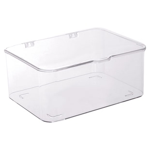 高透亚克力桌面收纳盒翻盖式防尘整理盒卧室宿舍办公室带盖收纳筐