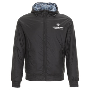 BRAUN BUFFEL/布兰施两面穿羽绒服男士短款连帽迷彩防风保暖外套