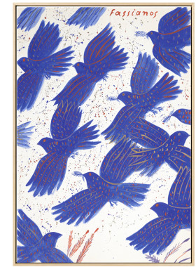克莱因蓝抽象飞鸟挂画