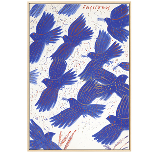 克莱因 蓝色飞鸟 北欧抽象装饰画客厅玄关电表箱遮挡挂画定制画芯