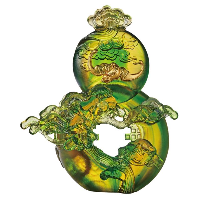 Tittot琉园琉璃葫芦客厅高端摆件 玄关装饰工艺品 送长辈乔迁礼物