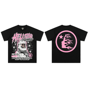 欧美式重磅HELLSTAR地狱之星短袖男潮牌数码涂鸦Vintage女宽松t恤