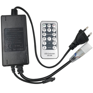 led高压220v灯带控制器1500w单色明暗开关调光器红外遥控插头110v