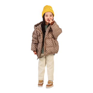 韦氏冬季亲子儿童男女童羽绒服外套上衣连帽短款休闲保暖