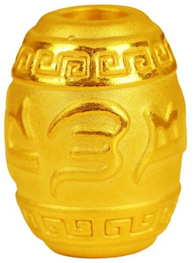 黄金六字真言串珠3d硬金足金999路路通diy转运珠编绳手链男士女款