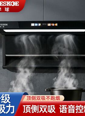 半球大吸力抽油烟机厨房家用新款7字型顶侧双吸出租房抽油烟机