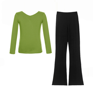 舞蹈服长袖女童中国舞练功服冬装分体运动套装上衣儿童训练服新款