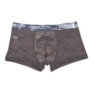 莫代尔男士内裤男平角裤冰丝超薄透气透明网纱印花四角短裤衩夏