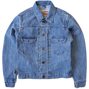 红风 洗水牛仔外套男18oz重磅短款修身牛仔衣夹克11MJ列侬同款