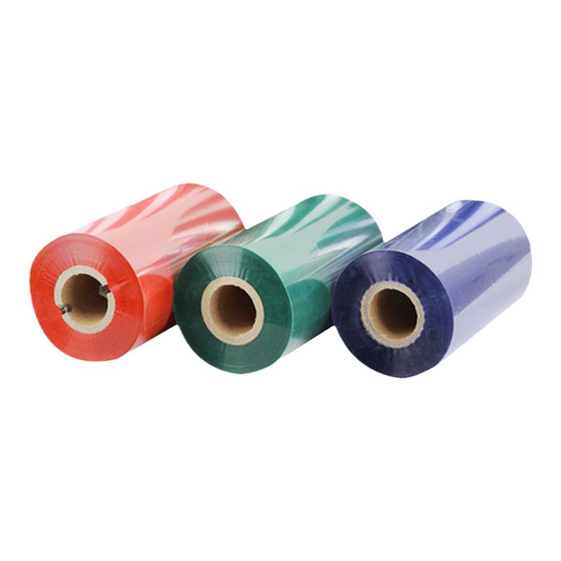 彩色混合基碳带40 50 60 70 80 90 100 110mm*300米红色黄色热转印打印机条码标签纸色带不干胶铜版纸七色