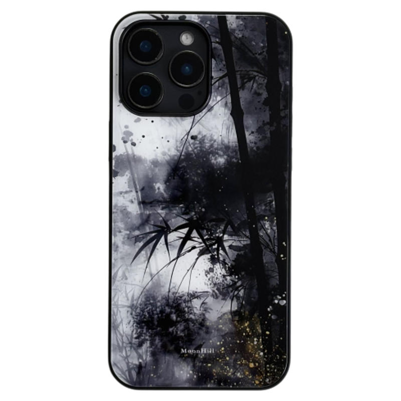 《雨墨竹音》山月集新中式适用于iphone16promax苹果15/14pro华为小米安卓防滑全包玻璃原创国风高级感手机