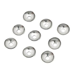 钢本钛钢不掉色珍珠盖手工DIY耳环饰品配件不锈钢圆珠托圆形碗托