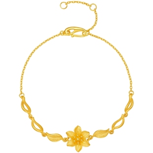 周六福黄金手链可调节女厮守轻婚嫁系列足金计价结婚彩礼三金送礼