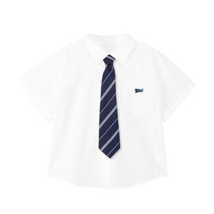左西童装男童短袖衬衫学院风套装儿童白衬衣2026新款男孩凉感夏装