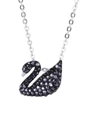 swarovski/正品银色黑天鹅女项链