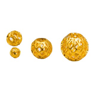 14k包金diy配件纯铜珠子镂空24K金圆珠散珠转运手链隔珠串珠材料