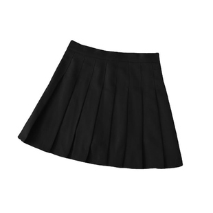 纯色高腰大码百褶裙女夏季新款胖MMa字短裙学院风防走光JK半身裙