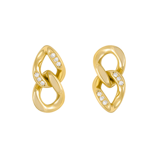 金色几何耳钉女2025新款爆款轻奢高级感气质大气耳环独特圈圈耳饰