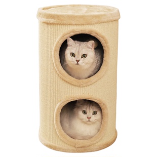 猫爬架猫窝一体封闭式小户型不占地两层树洞猫抓板四季通用剑麻桶