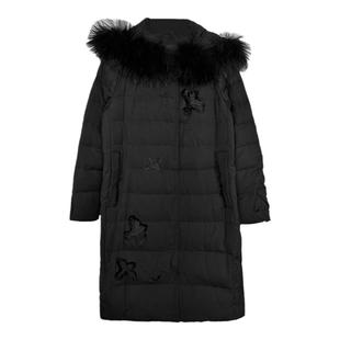 纳帕佳中长款羽绒服女加厚外套2024冬季新款毛领鸭绒保暖时尚大衣