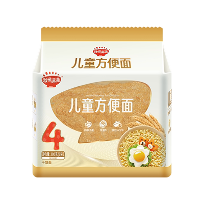 秋田满满高钙非油炸儿童鸡蛋面