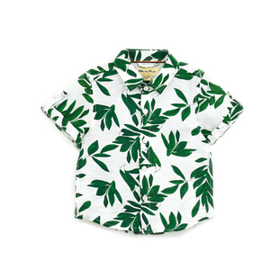 儿童休闲薄款翻领花衬衫MIMY夏季中小童新款男童花衬衣复古炸街潮