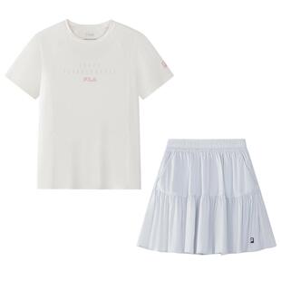 【套装】FILA斐乐儿童短袖短裙2026年夏季新款女中大童运动两件套