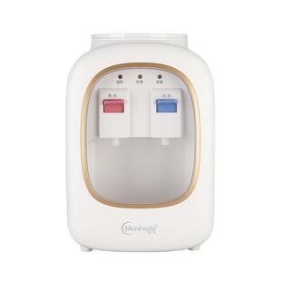 美宁达饮水机小型桌面款台式家用宿舍制冷热两用上置水桶带防尘门