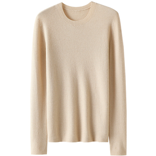 藏不住的奢~高定精纺100%纯山羊绒衫女圆领纯羊绒毛衣针织打底衫