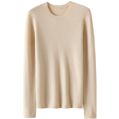 启超官方高端精纺100%纯山羊绒衫