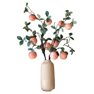 仿真苹果枝仿真花苹果装饰水果客厅餐桌假花果实摆件树枝摆设插花