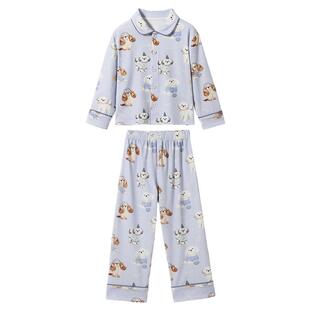 贝肽斯睡衣女款2026新款春夏纯棉亲子装长袖空调服宝宝家居服套装