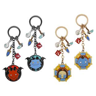 DOTA2游戏金属双面可动钥匙扣蓝胖/双头龙 单个礼物挂件饰品