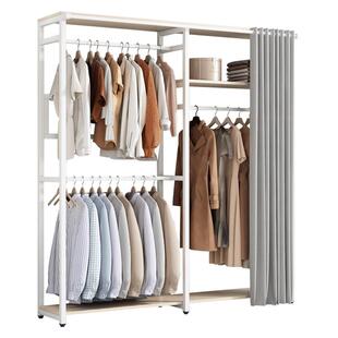 挂衣架落地衣帽架开放式铁架衣柜自制衣帽间柜子组合金属衣架落地
