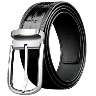 卡帝乐鳄鱼皮带男真皮鳄鱼皮不锈钢针扣纯潮男裤腰带高档名牌正品