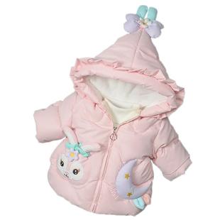 女童装小女孩冬装棉衣1-5岁半2婴幼儿童加绒加厚羽绒棉服宝宝外套