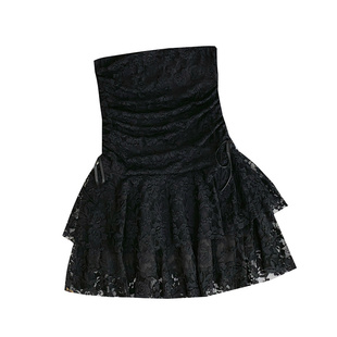 纯欲风性感辣妹百搭抹胸修身显瘦蕾丝小个子蛋糕裙连衣裙短裙女