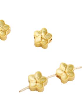 保色哑金9MM双面五叶花串珠diy