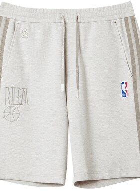杰克琼斯男装NBA联名款夏季新款字母松紧抽绳日常篮球休闲短裤子