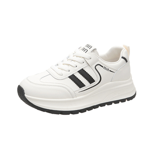 厚底阿甘鞋女2026春新款百搭轻便老爹鞋增高系带运动休闲鞋小白鞋