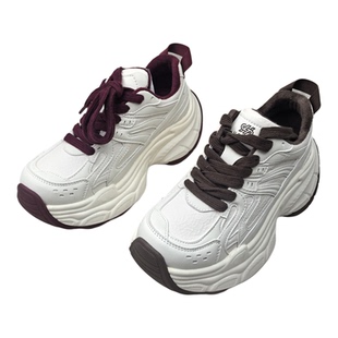 商场鞋复古风厚底老爹鞋女增高运动休闲鞋松糕底四季真皮脚垫透气