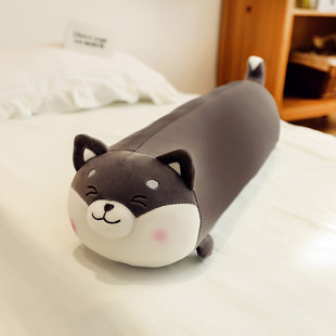 长条抱枕女生侧睡夹腿男生款哈士奇狗狗睡觉专用床上圆柱毛绒枕头