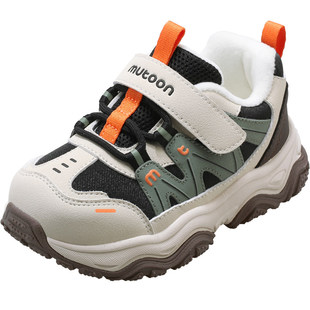 牧童儿童运动鞋2025冬季新款男童轻便皮面登山鞋加绒保暖女童棉鞋